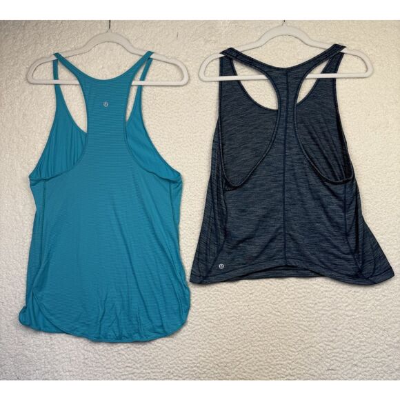 Lululemon Racerback Tank Top Womens Medium Blue Grey Swiftly Tech Run Yoga Gym - Picture 2 of 10